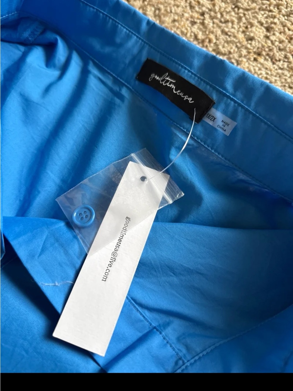 NWT GoodTime USA Bold Blue High Low Shirt Dress size 1X/2X - Picture 12 of 12